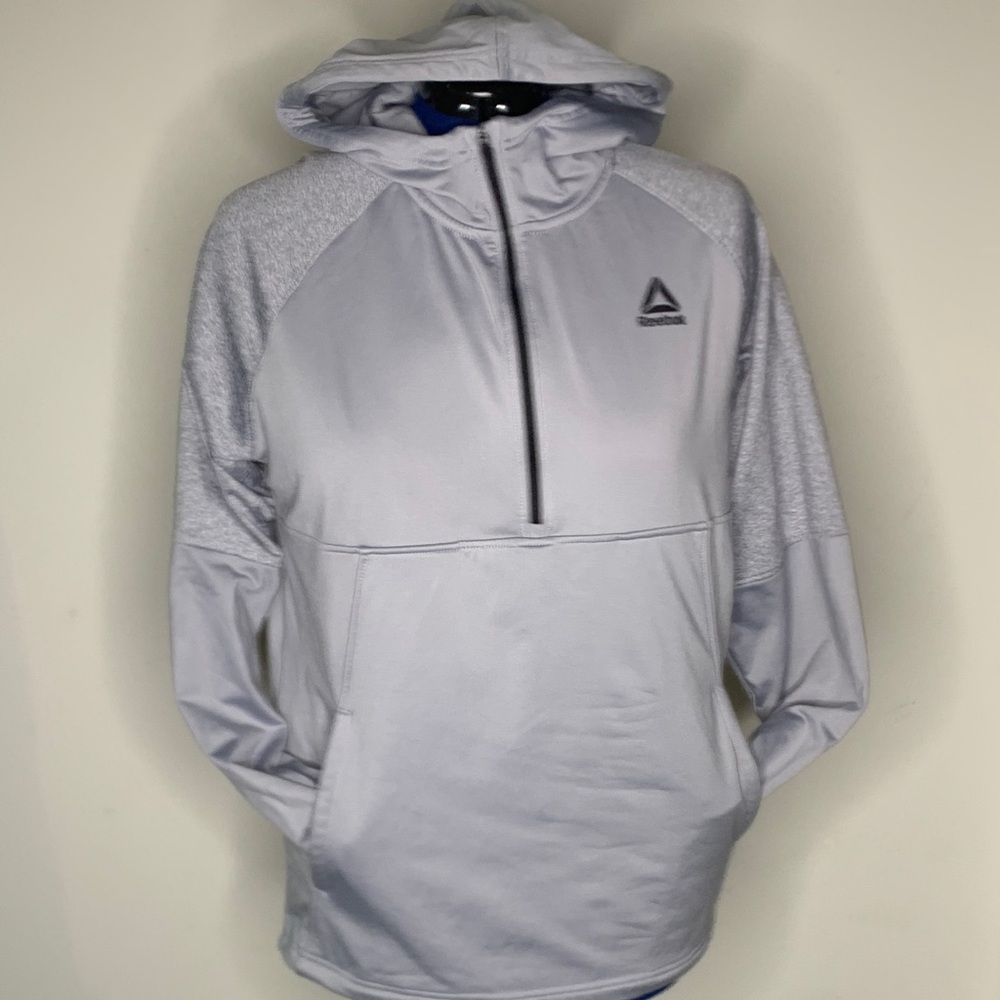 Reebok Hoodie Pull over 3/4 zipper pockets